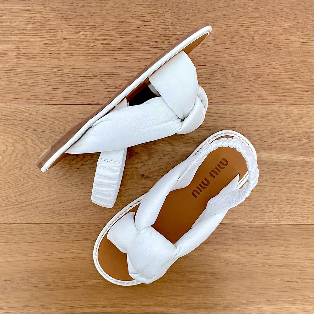 miu miu Knot Strap Slingback Sandals, 39